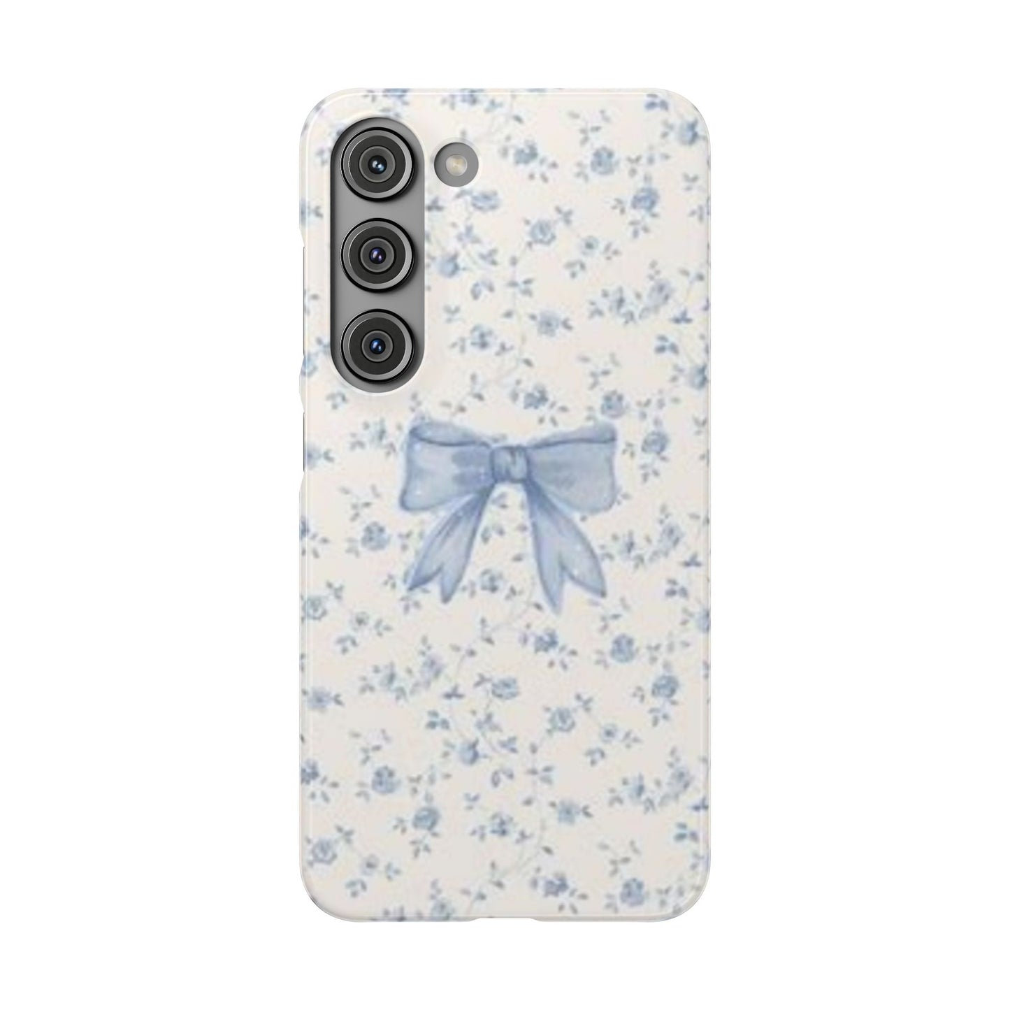 blue flowers and bow phone case