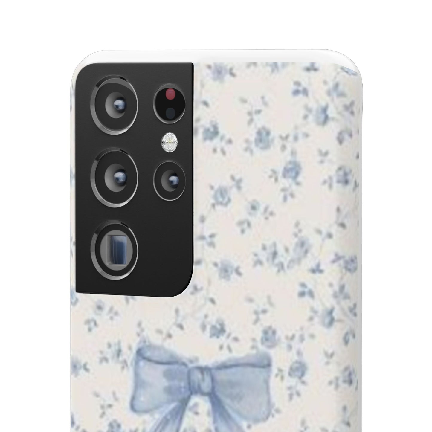 blue flowers and bow phone case