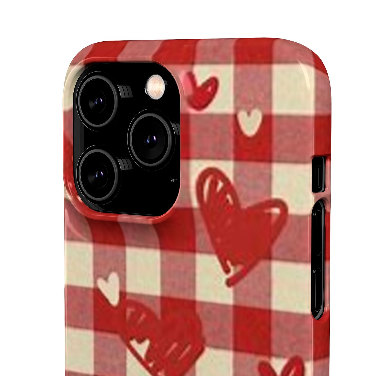 red plaid hearts phone case