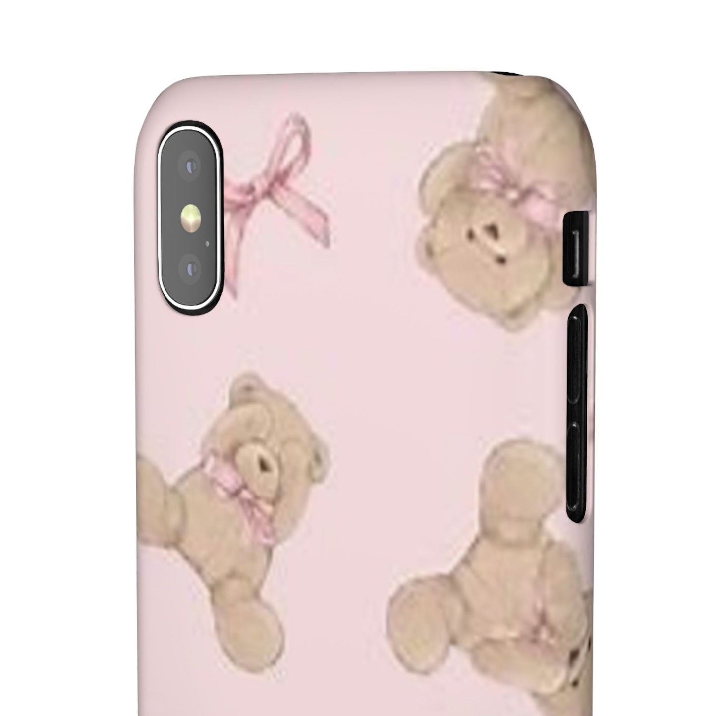 pink background teddy bear phone case