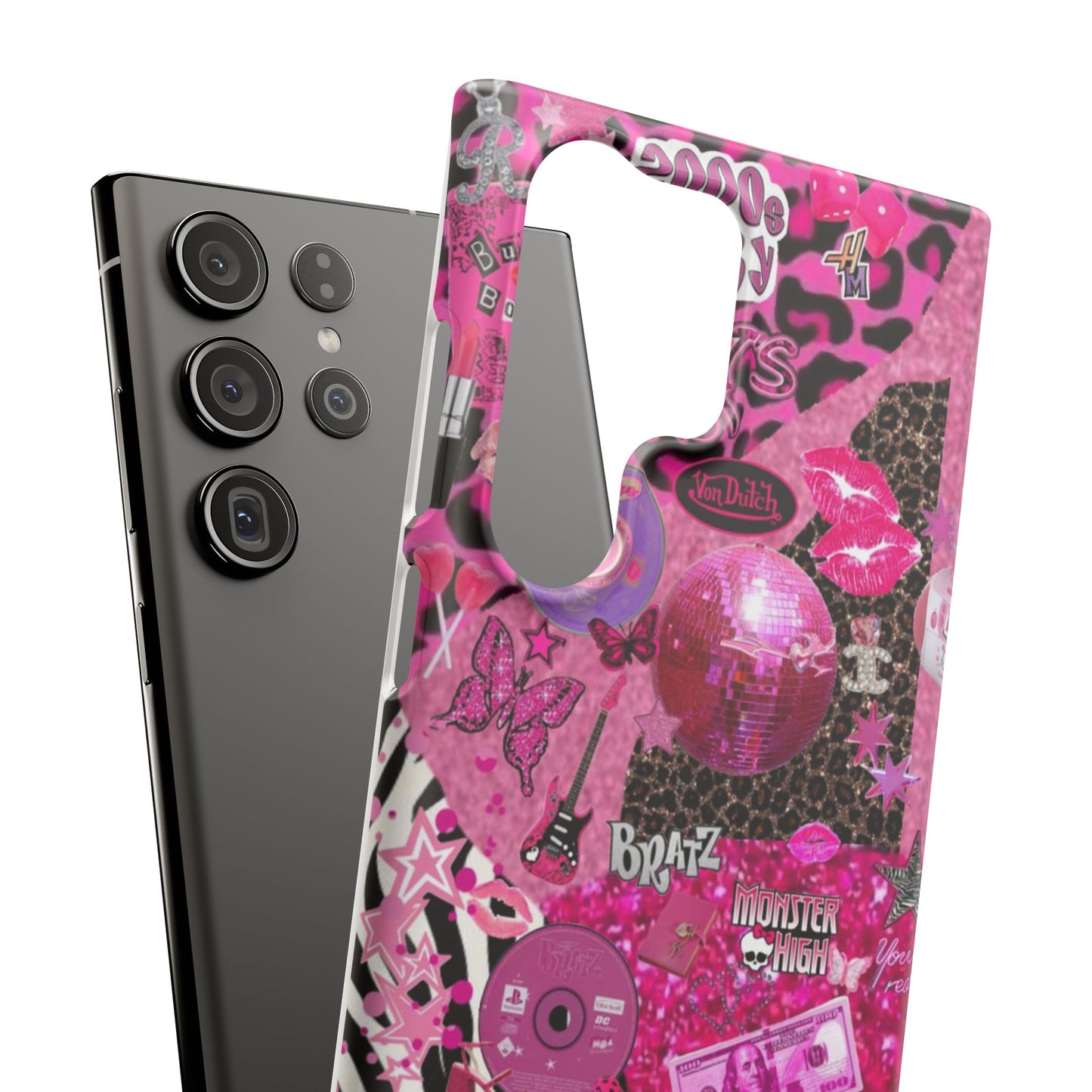 y2k trashy pink phone case