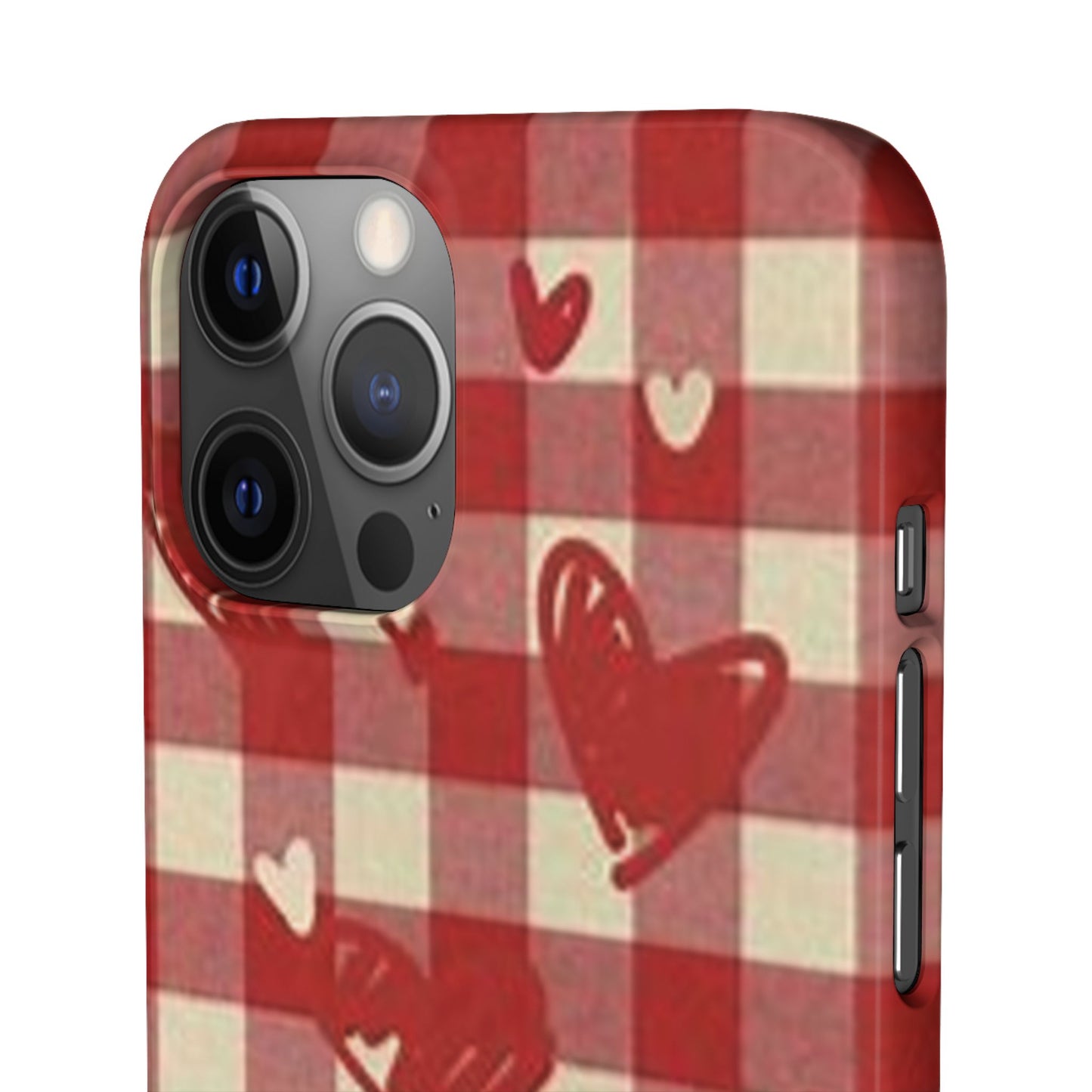 red plaid hearts phone case