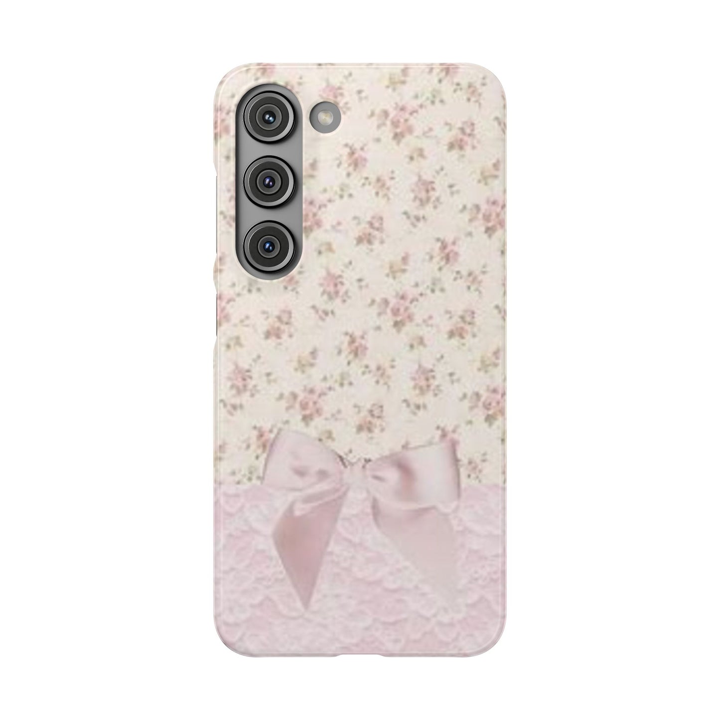 pink flower lace bow phone case