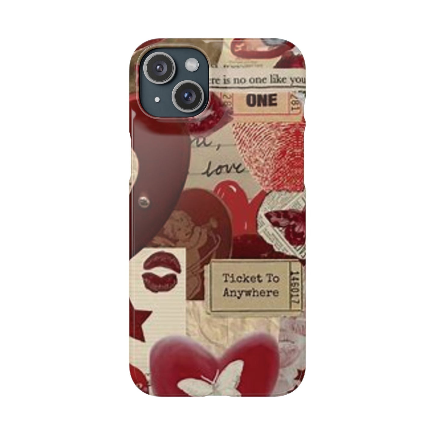 red collage phone case