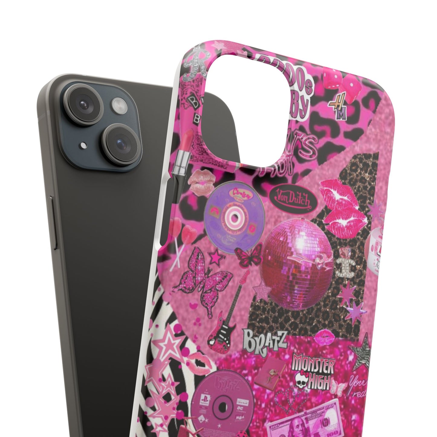 y2k trashy pink phone case