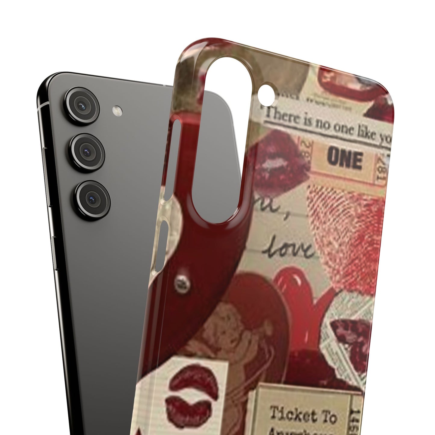 red collage phone case