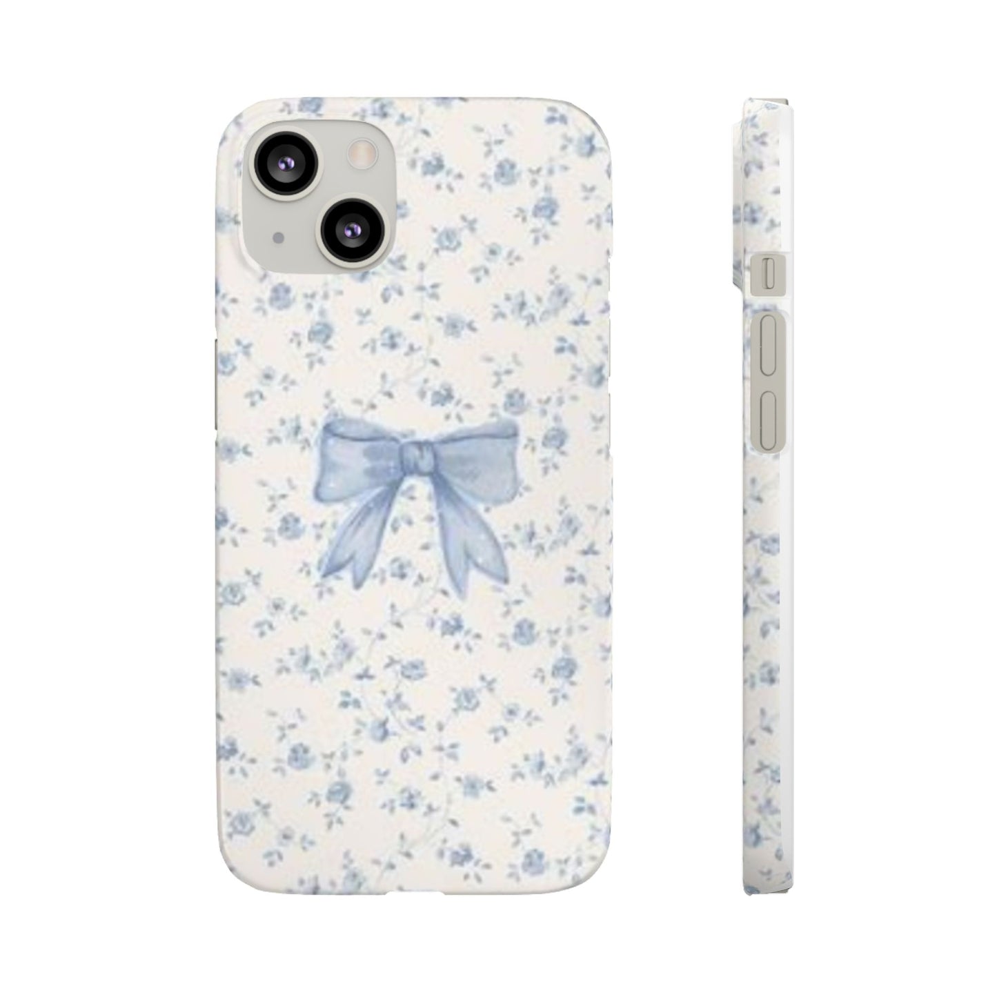 blue flowers and bow phone case