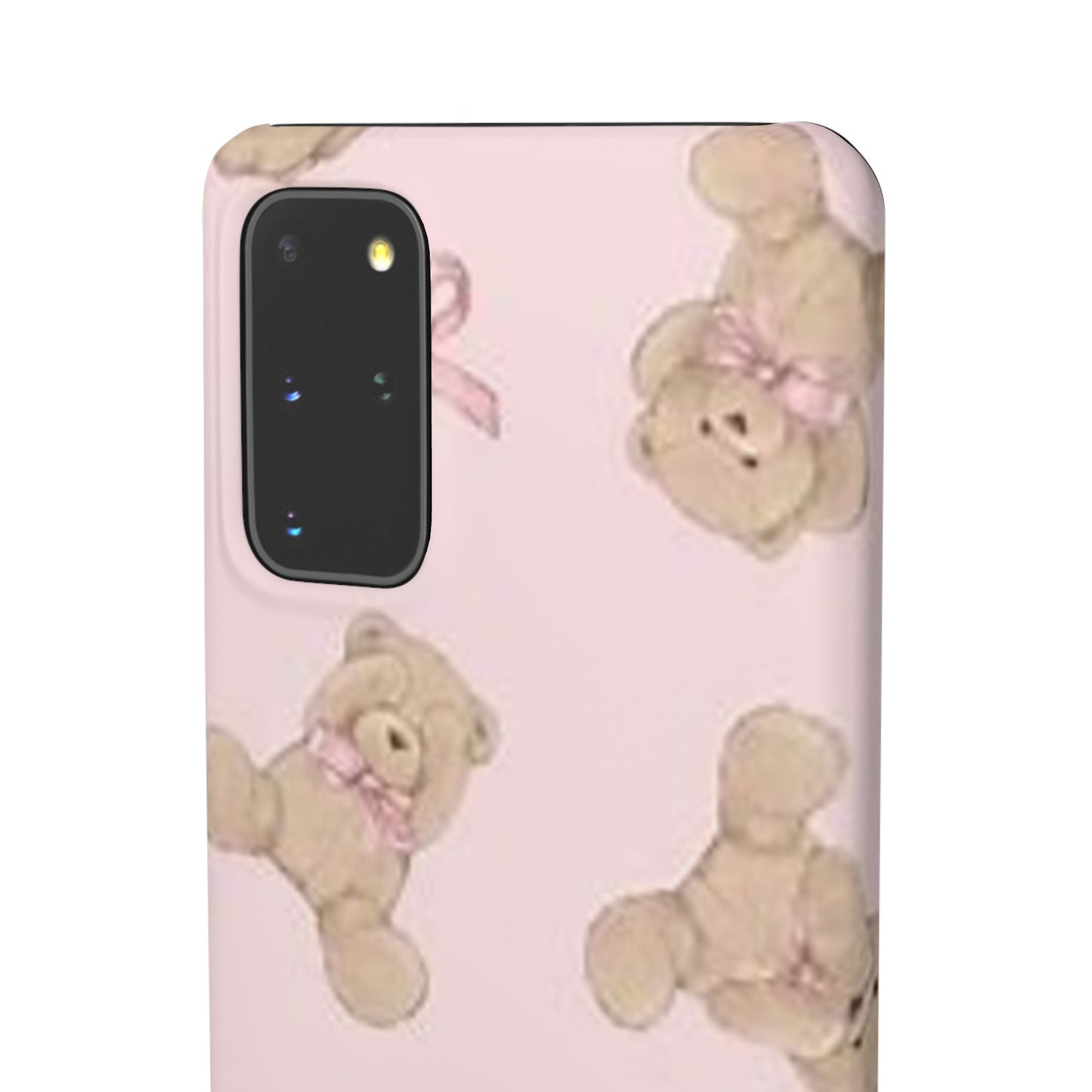 pink background teddy bear phone case