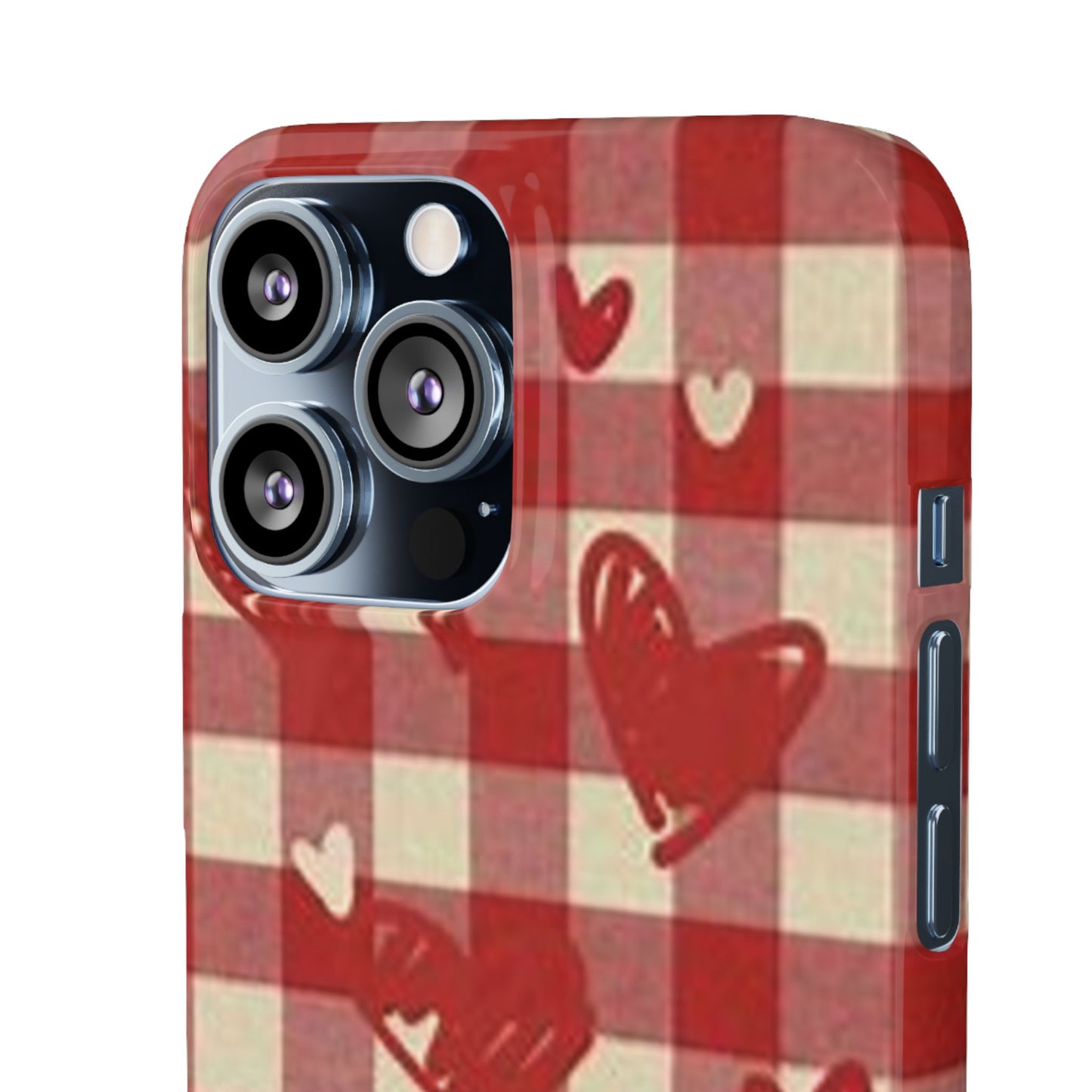 red plaid hearts phone case