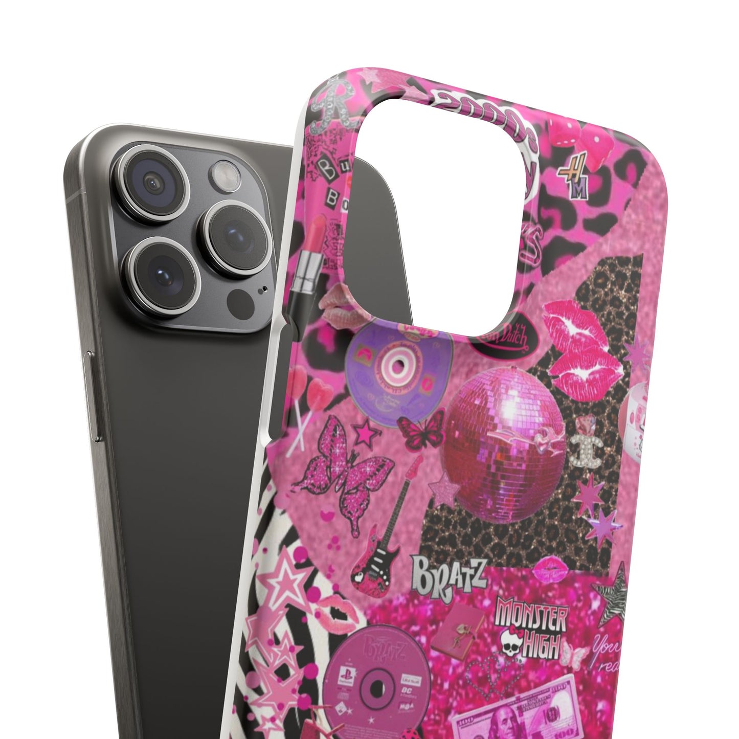 y2k trashy pink phone case