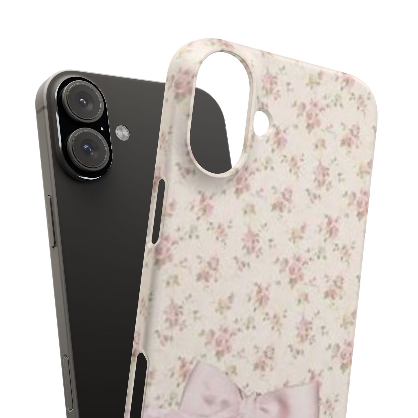 pink flower lace bow phone case