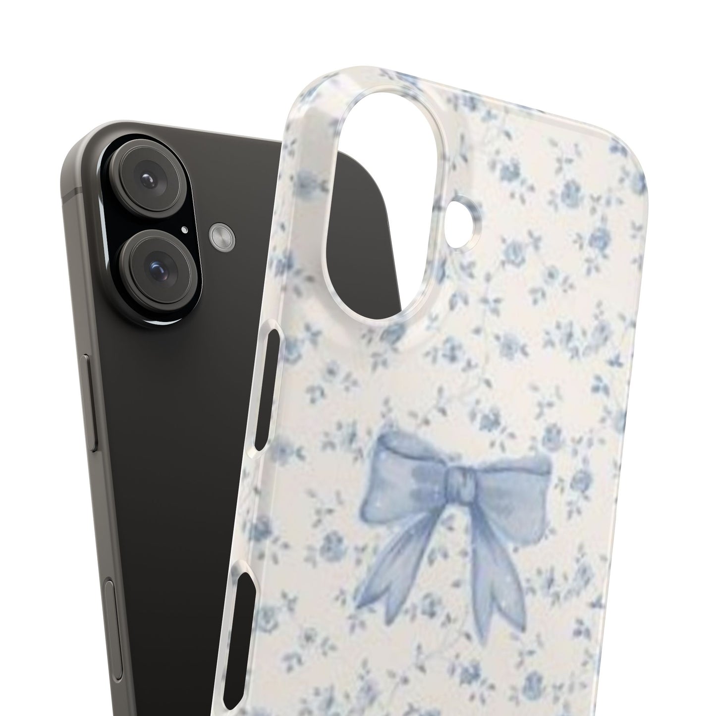 blue flowers and bow phone case