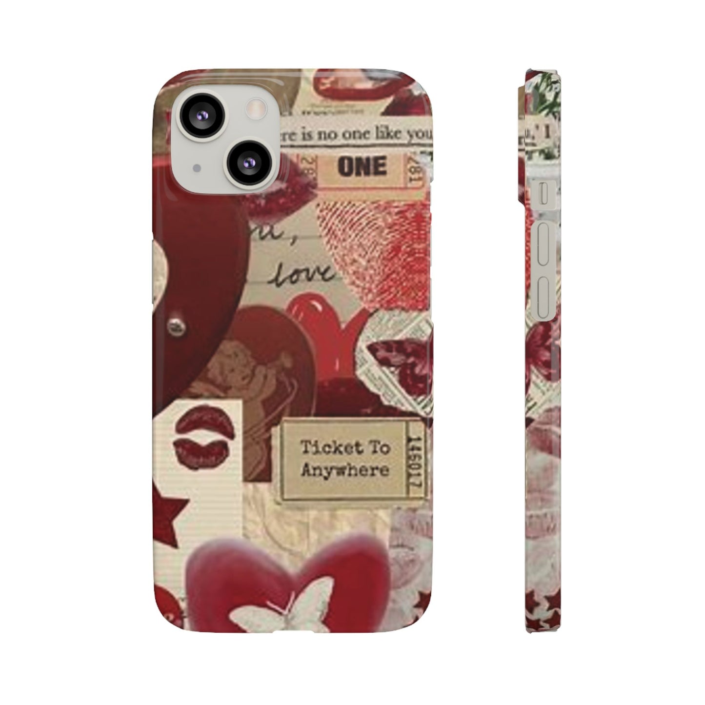 red collage phone case