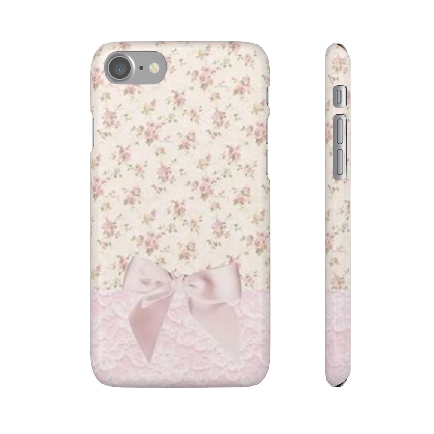 pink flower lace bow phone case