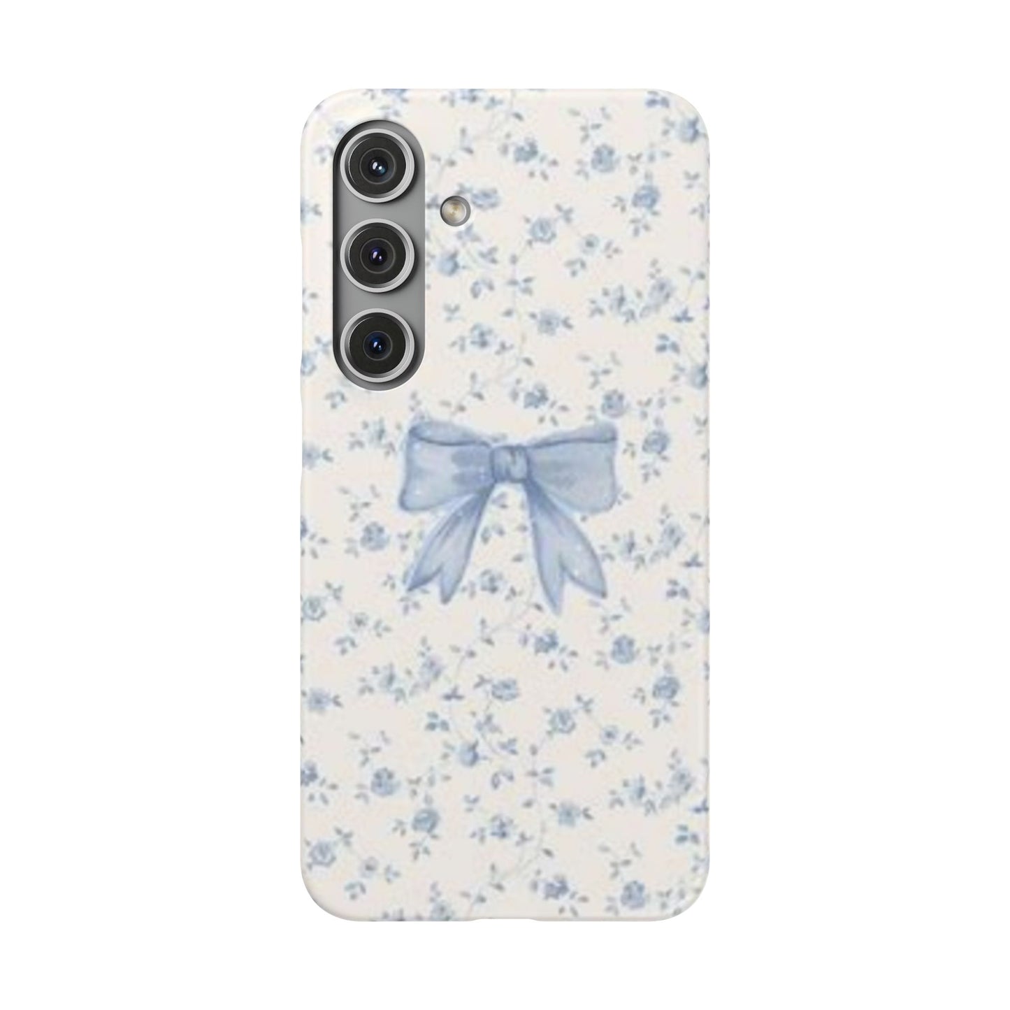 blue flowers and bow phone case