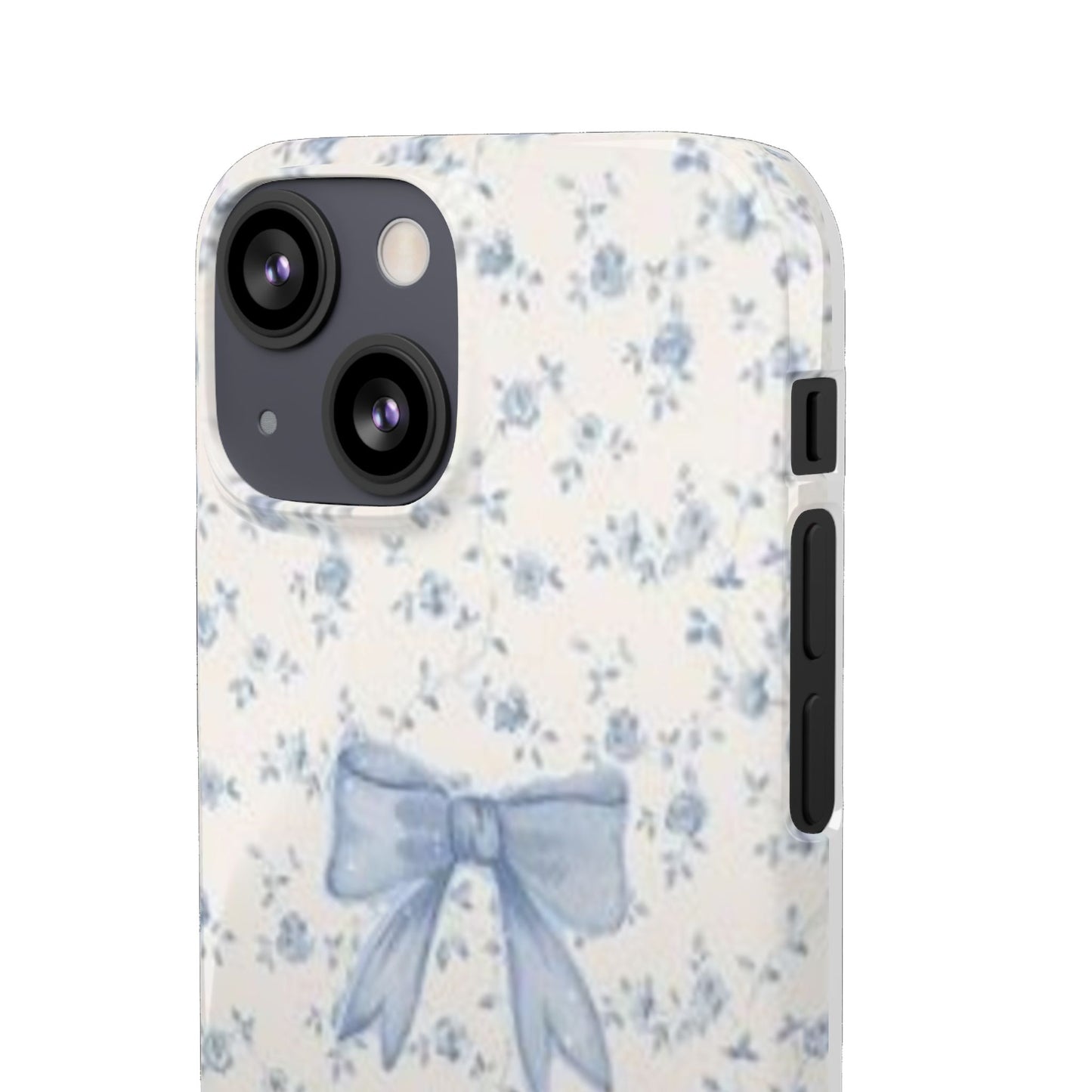 blue flowers and bow phone case