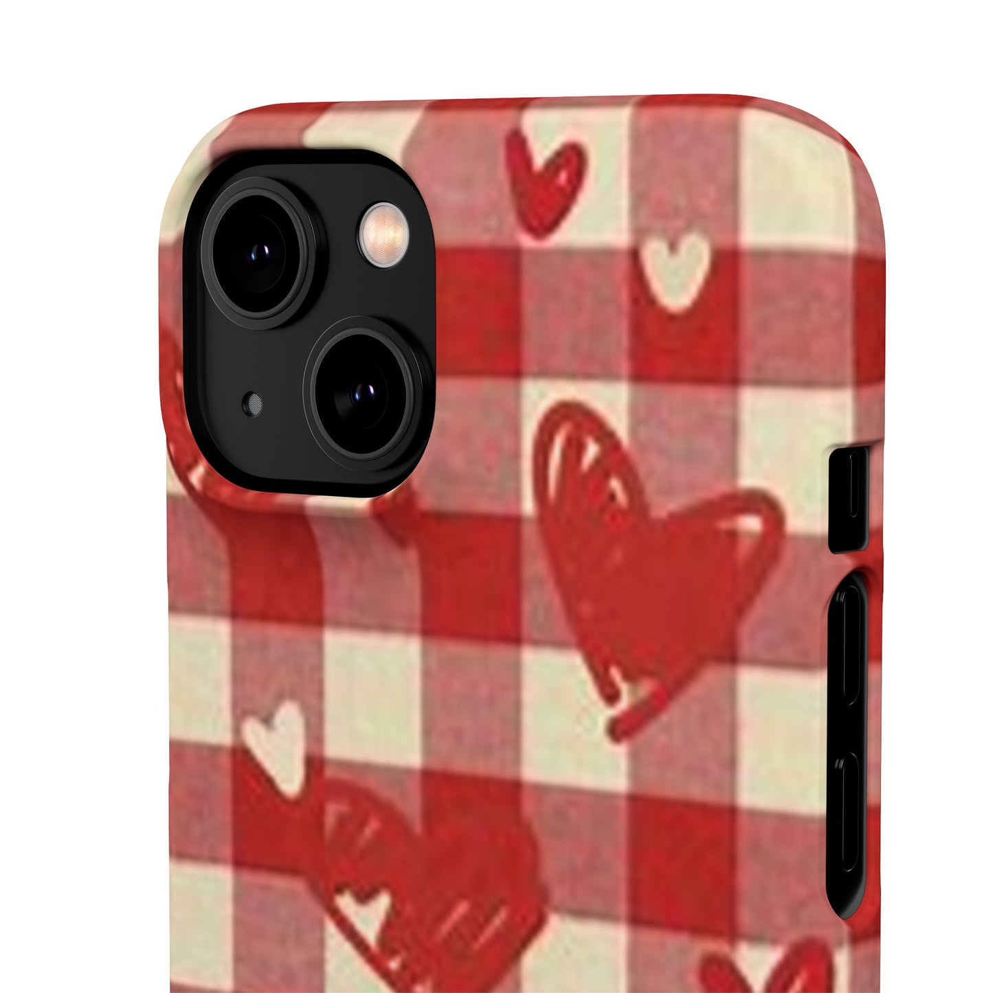 red plaid hearts phone case