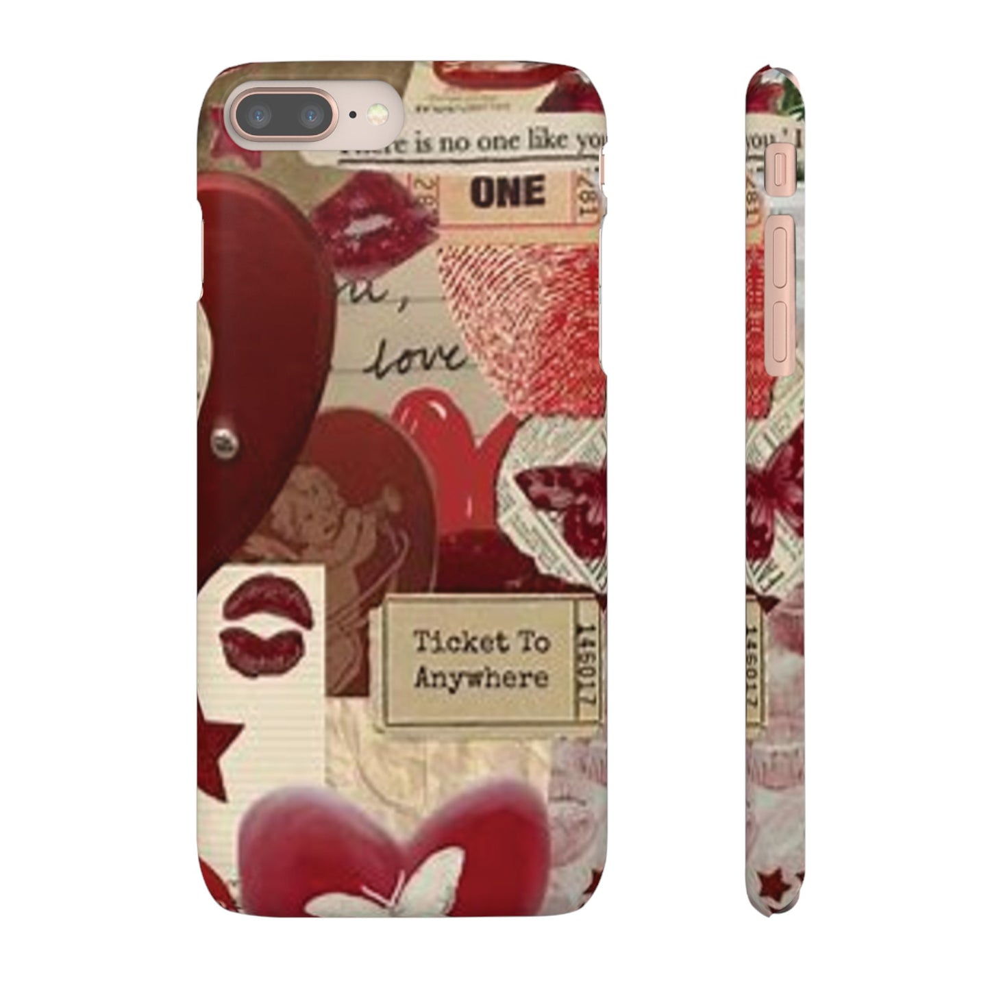 red collage phone case