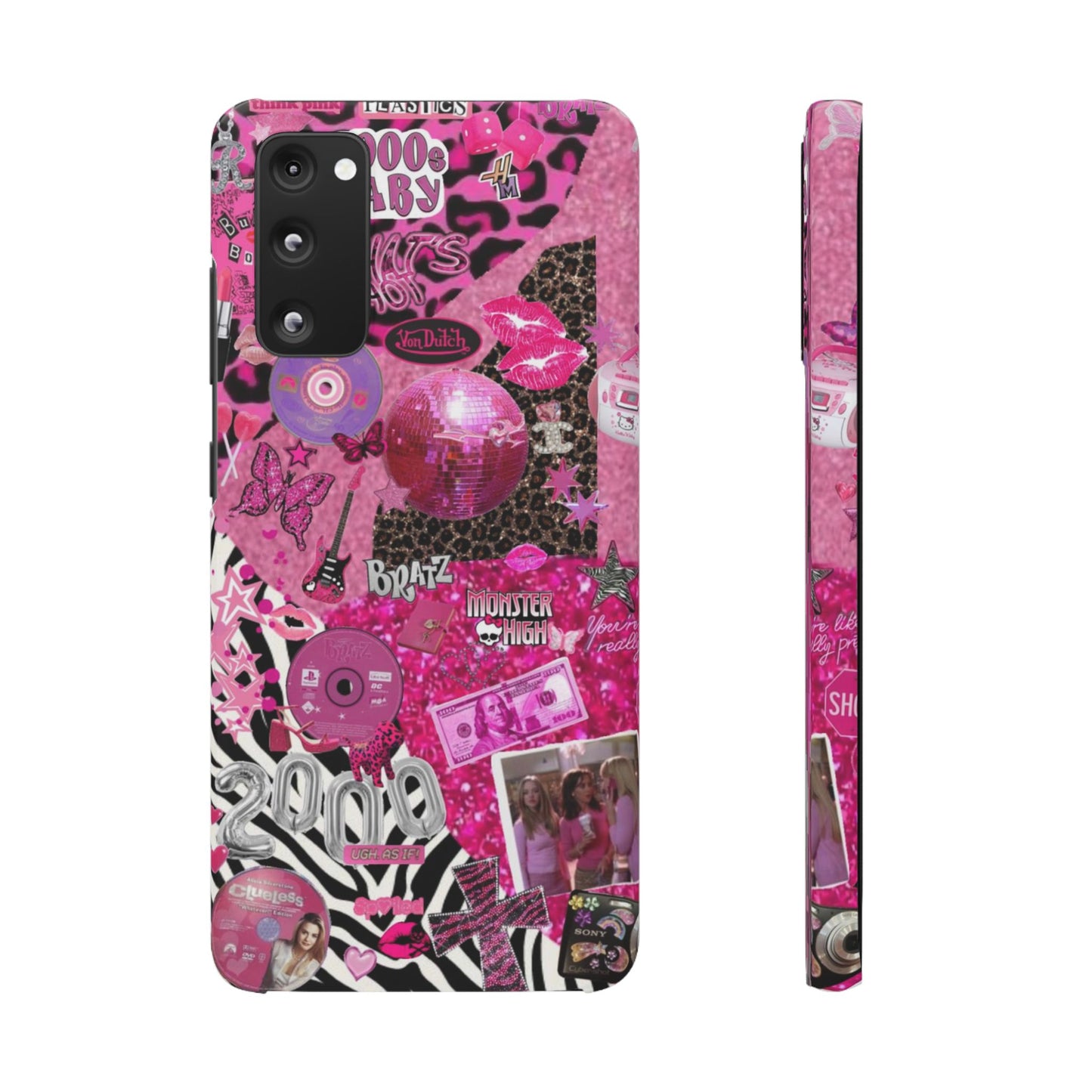 y2k trashy pink phone case