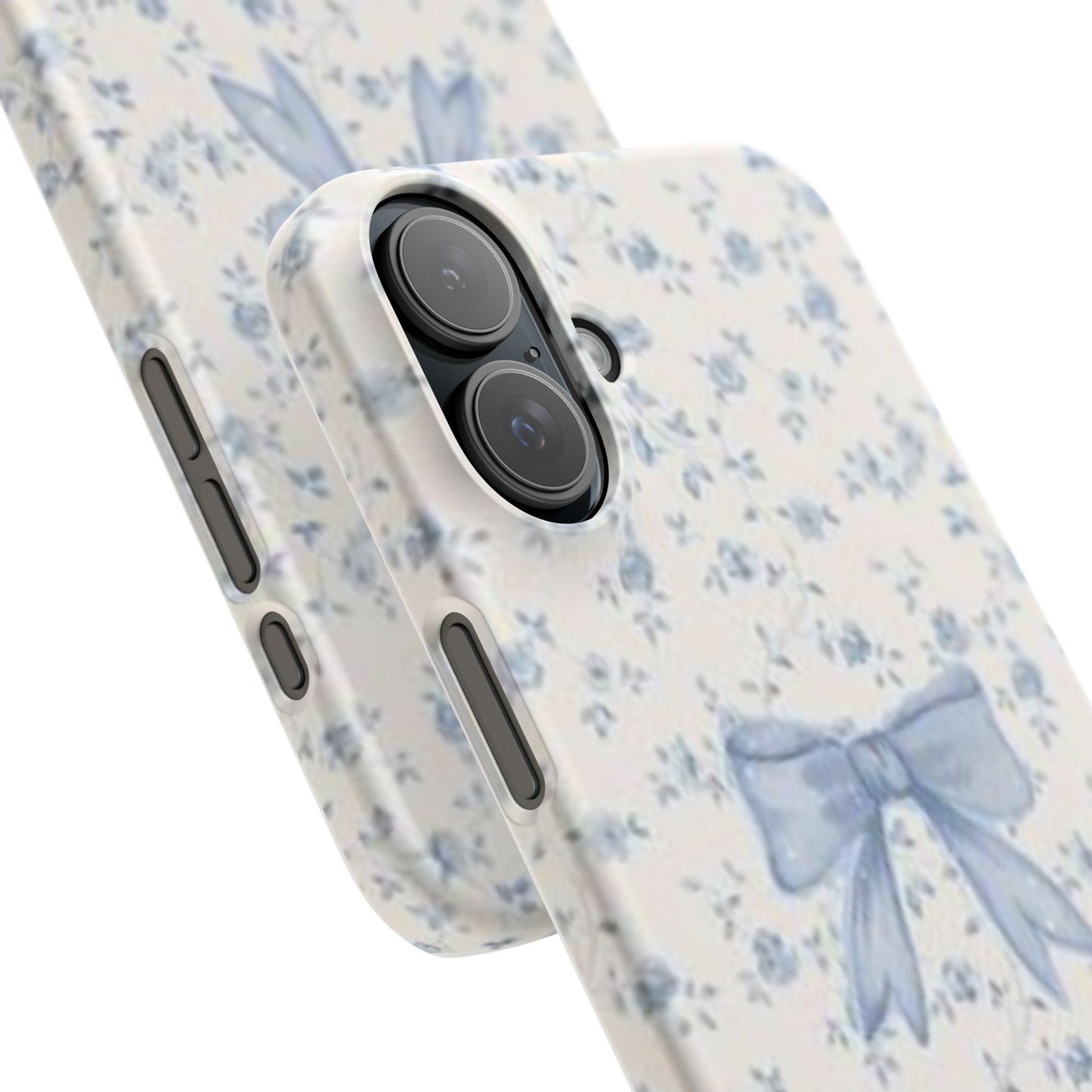 blue flowers and bow phone case