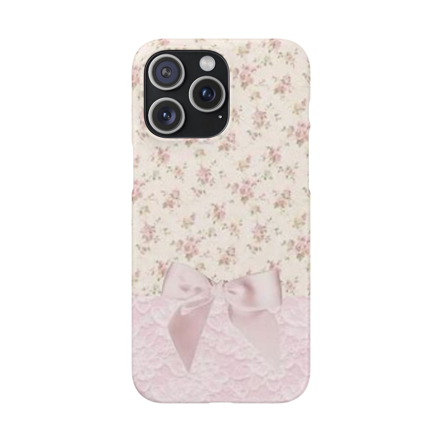 pink flower lace bow phone case