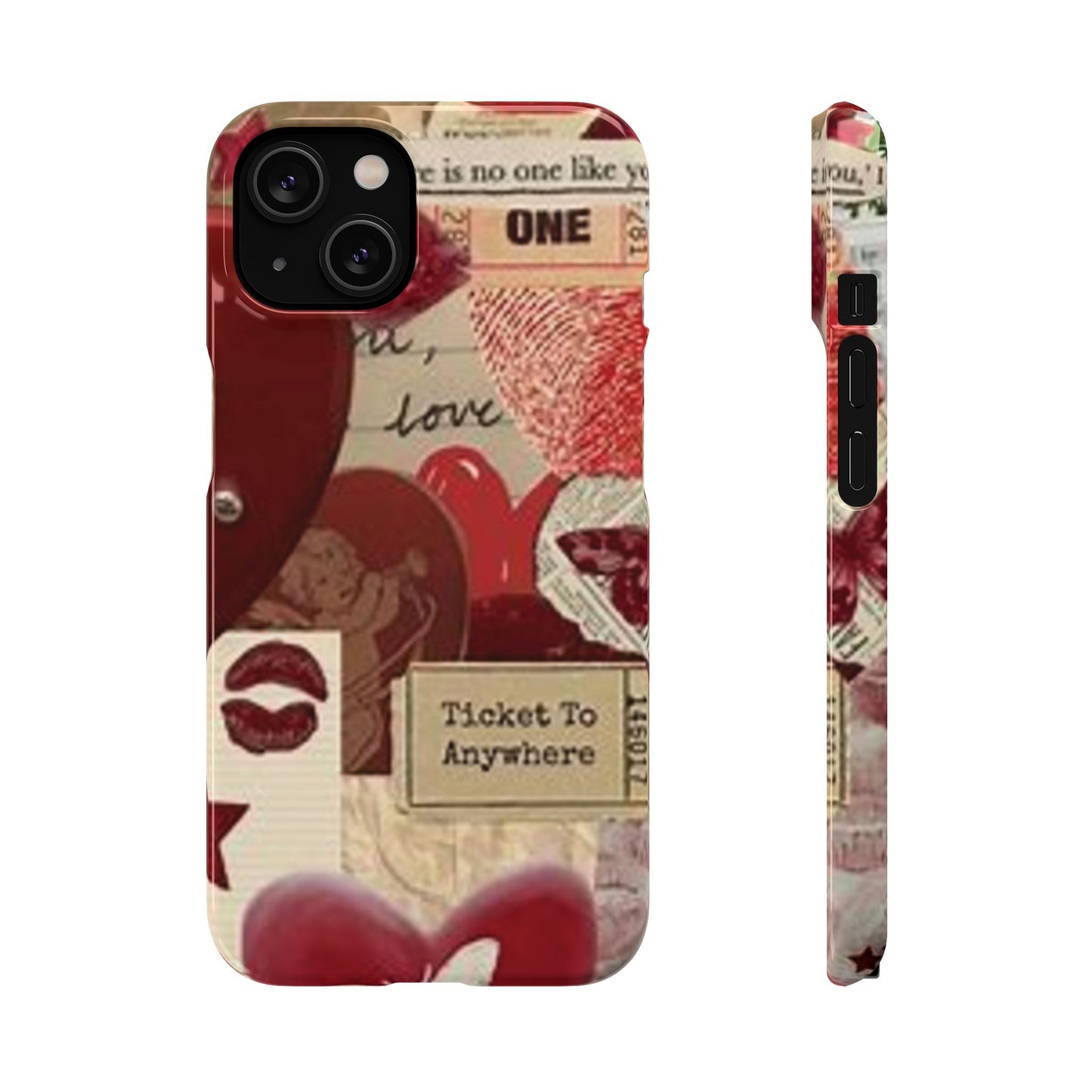 red collage phone case