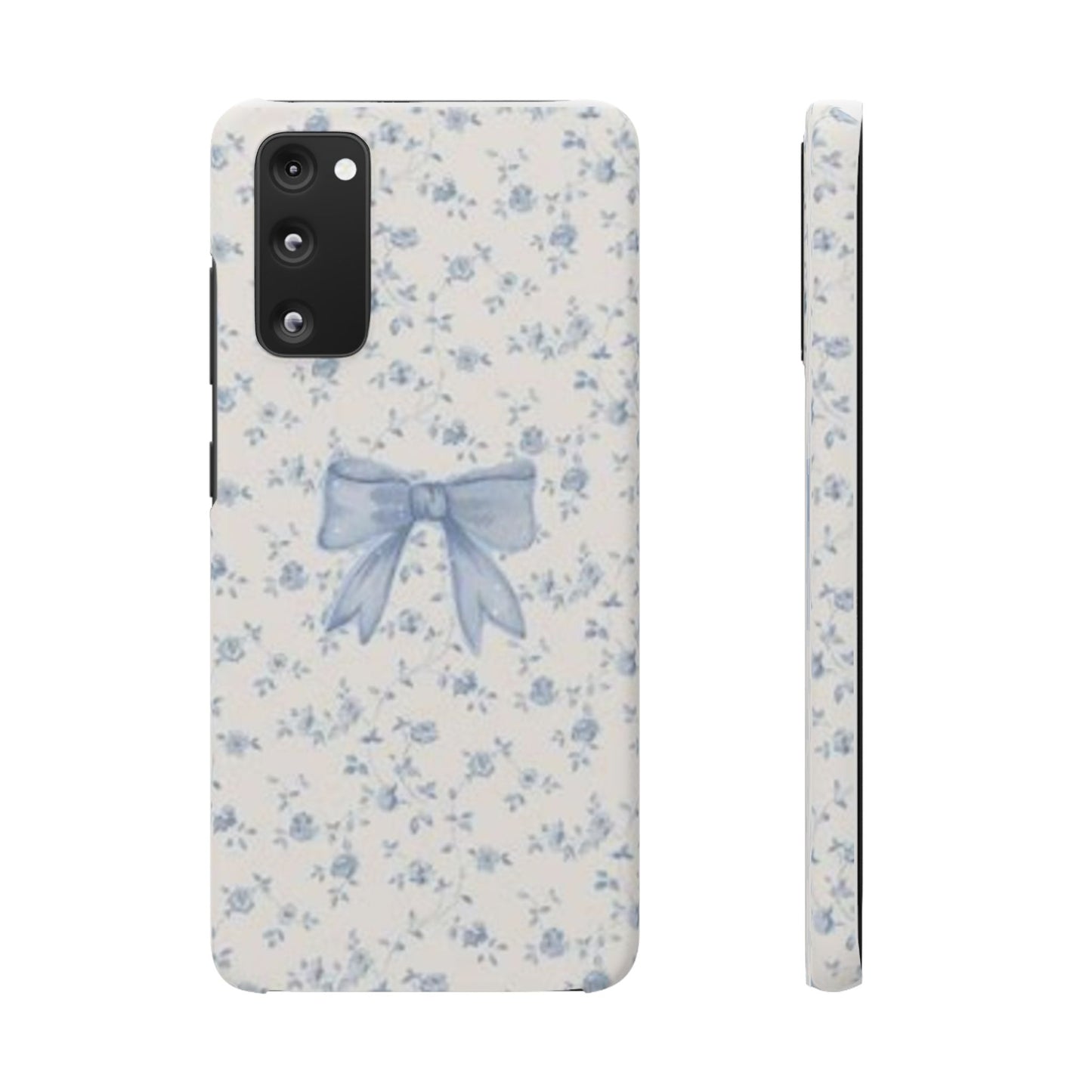 blue flowers and bow phone case