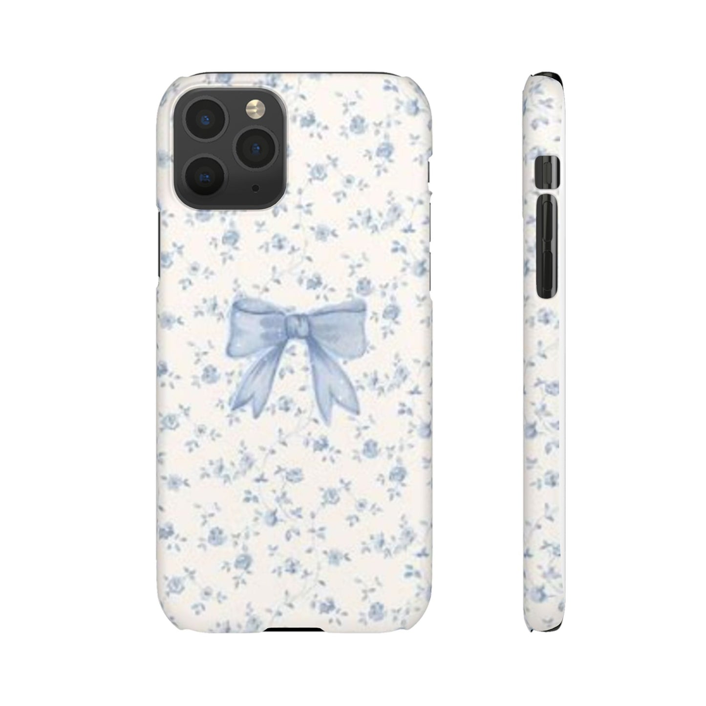 blue flowers and bow phone case