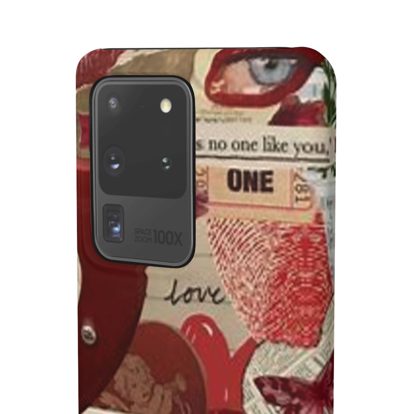 red collage phone case