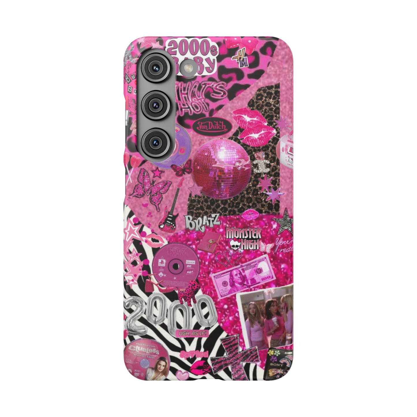 y2k trashy pink phone case