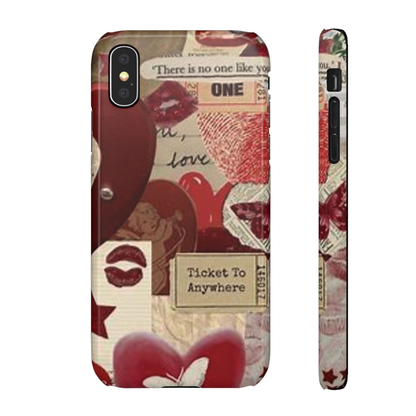 red collage phone case