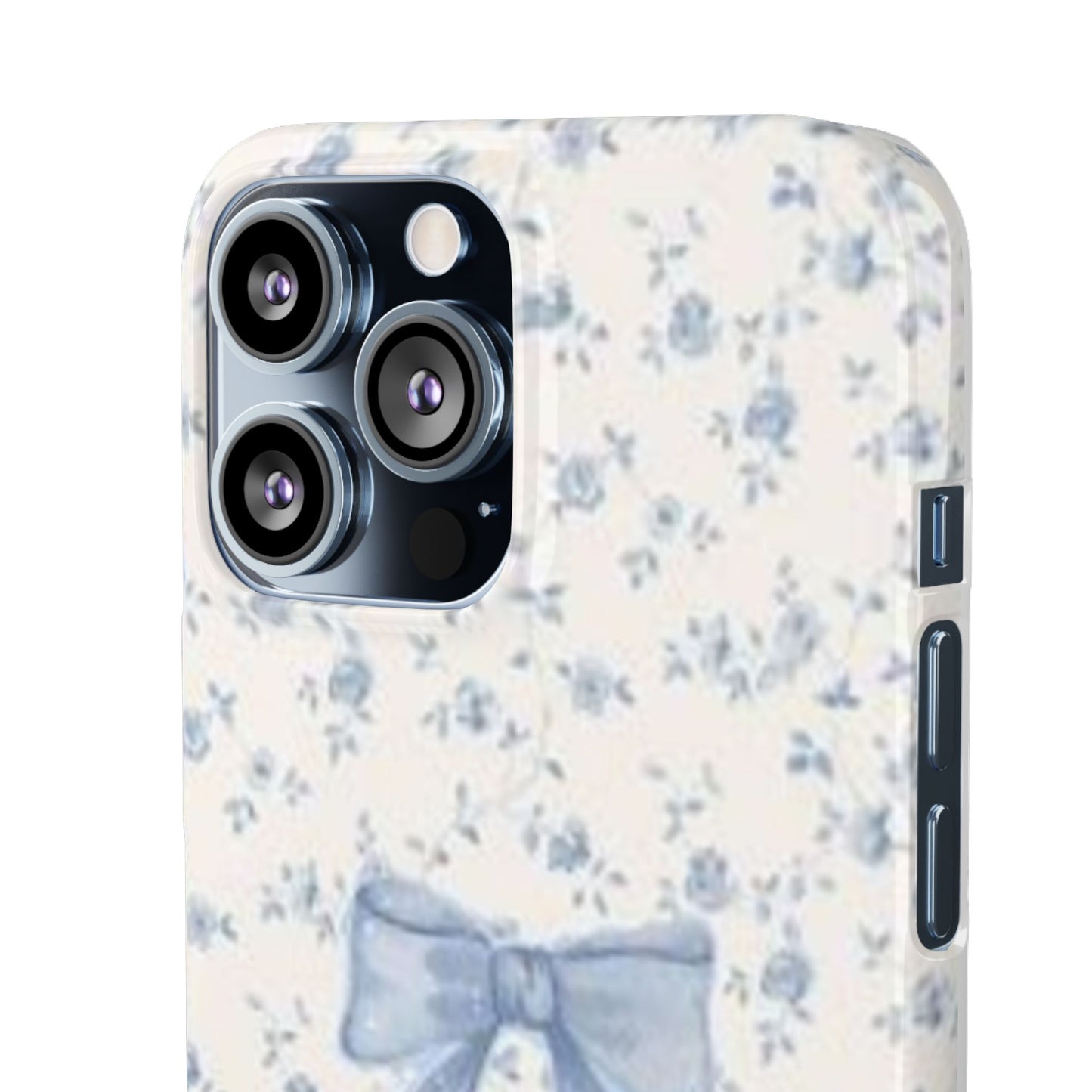 blue flowers and bow phone case