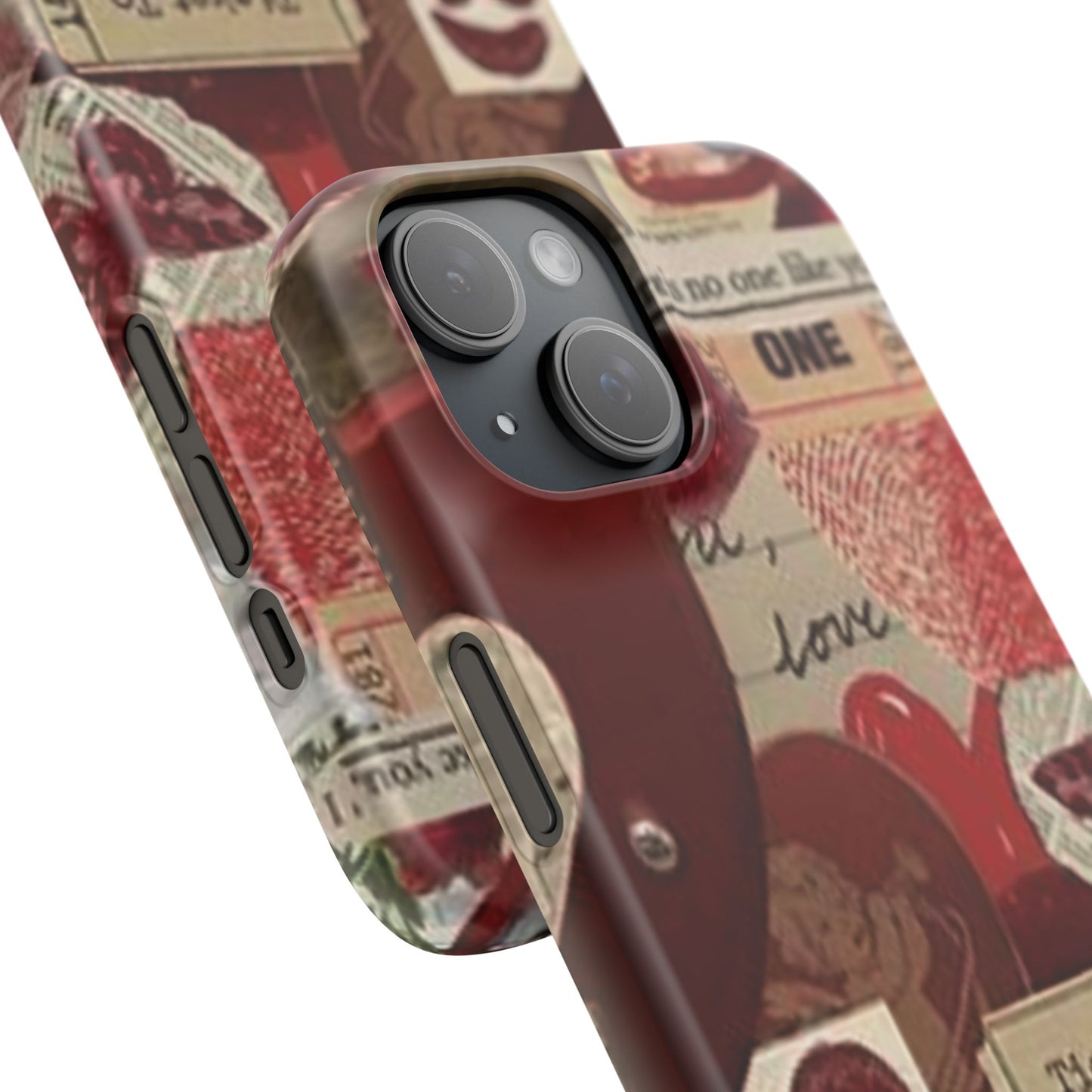 red collage phone case