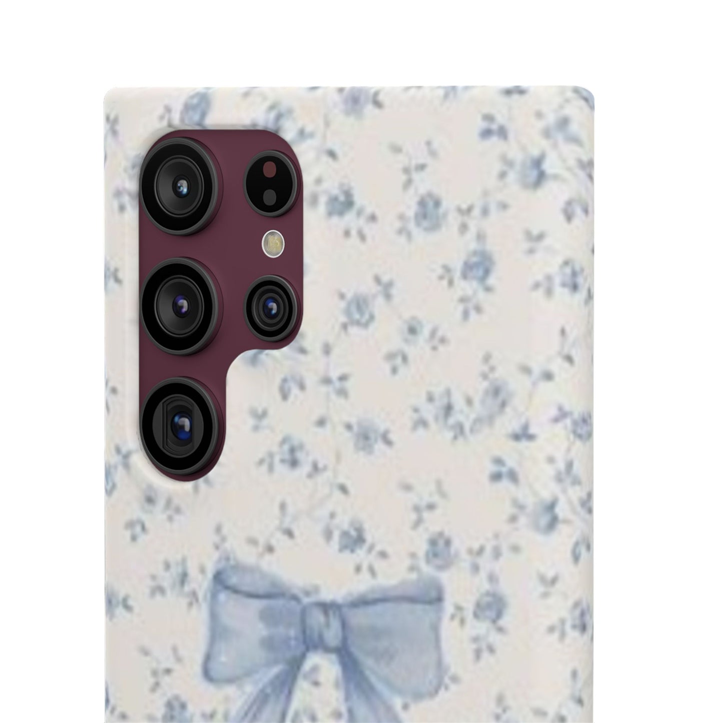 blue flowers and bow phone case