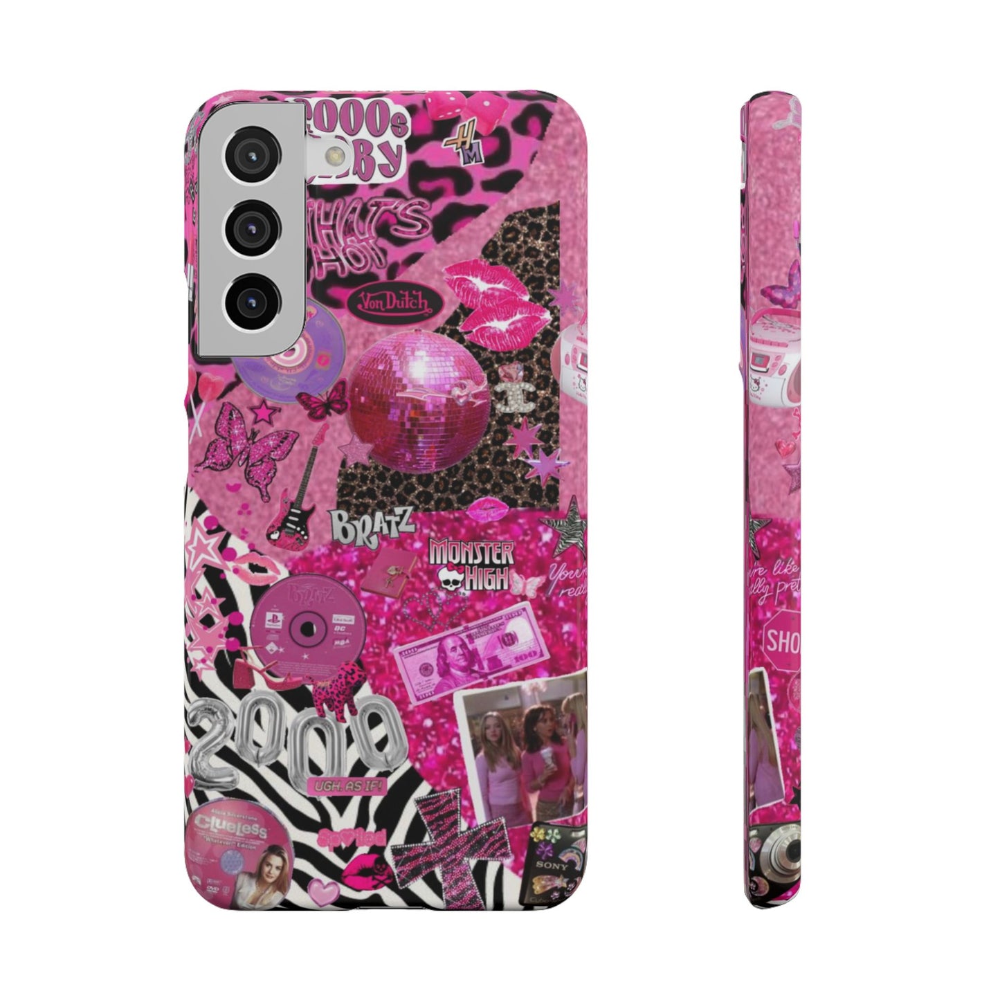 y2k trashy pink phone case