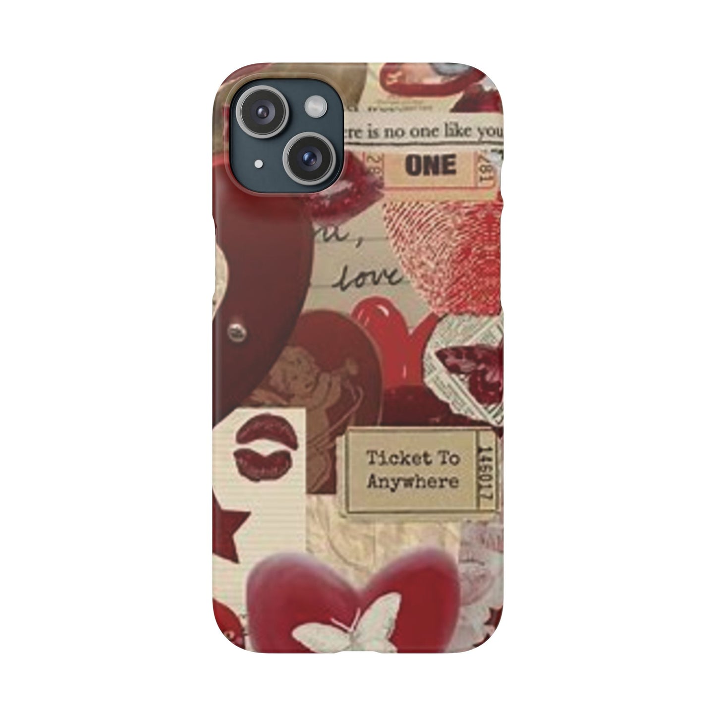 red collage phone case