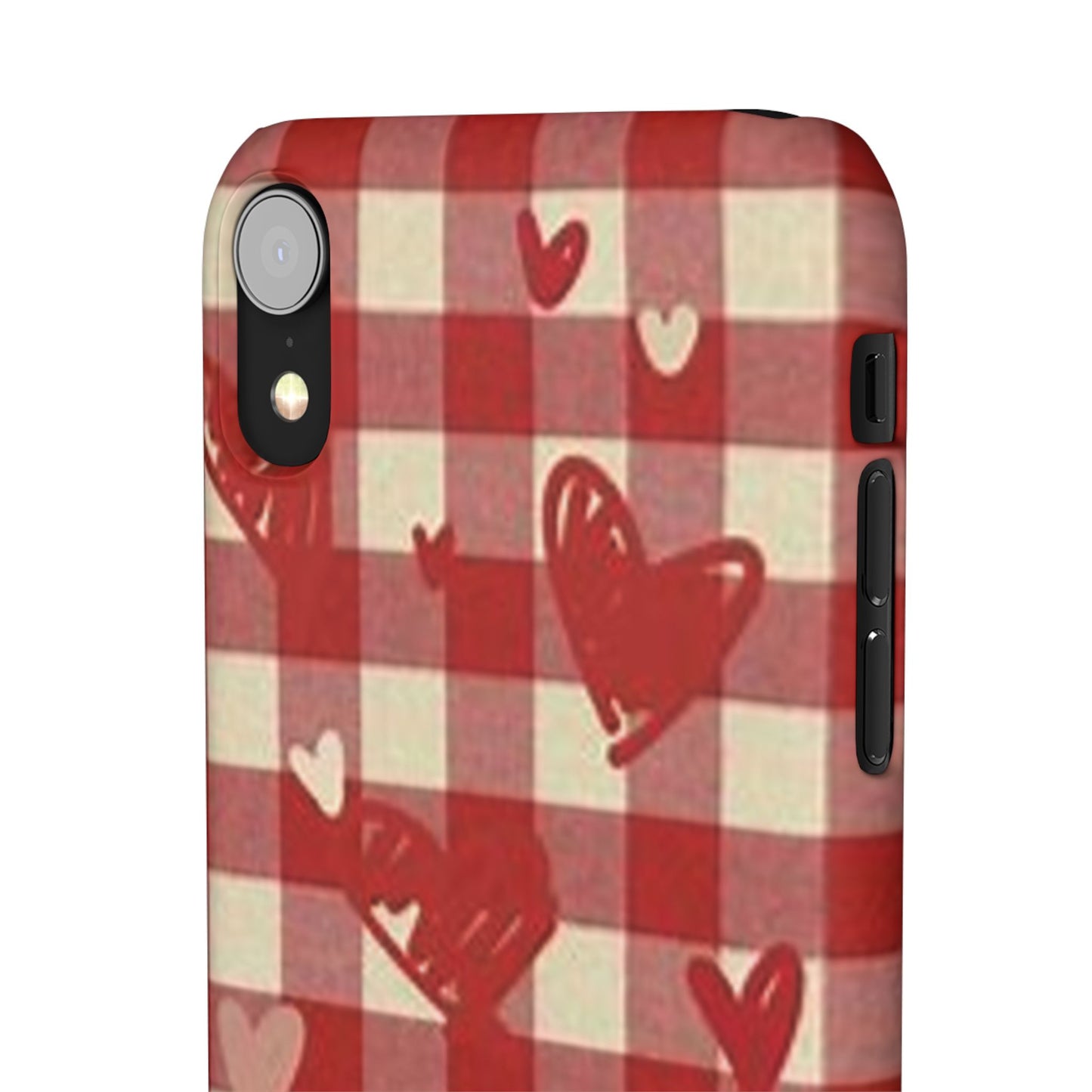 red plaid hearts phone case