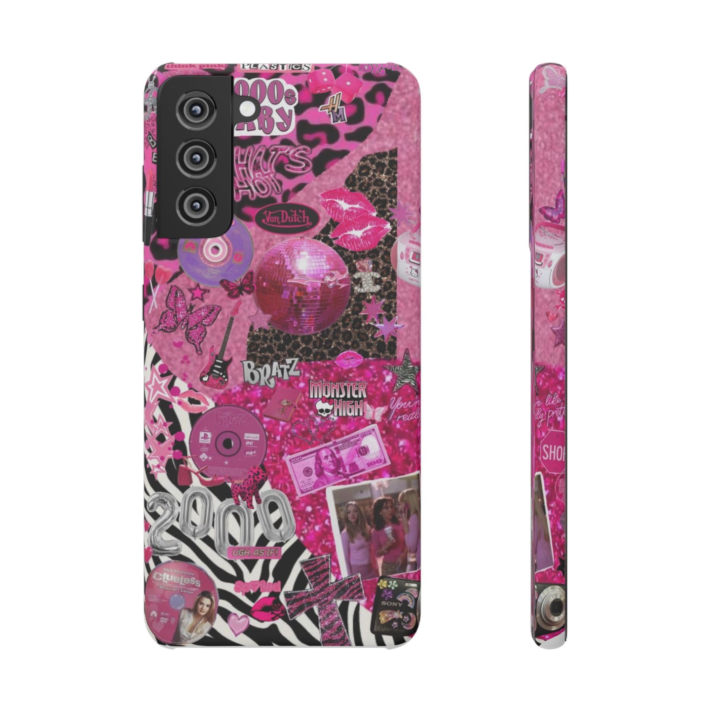 y2k trashy pink phone case