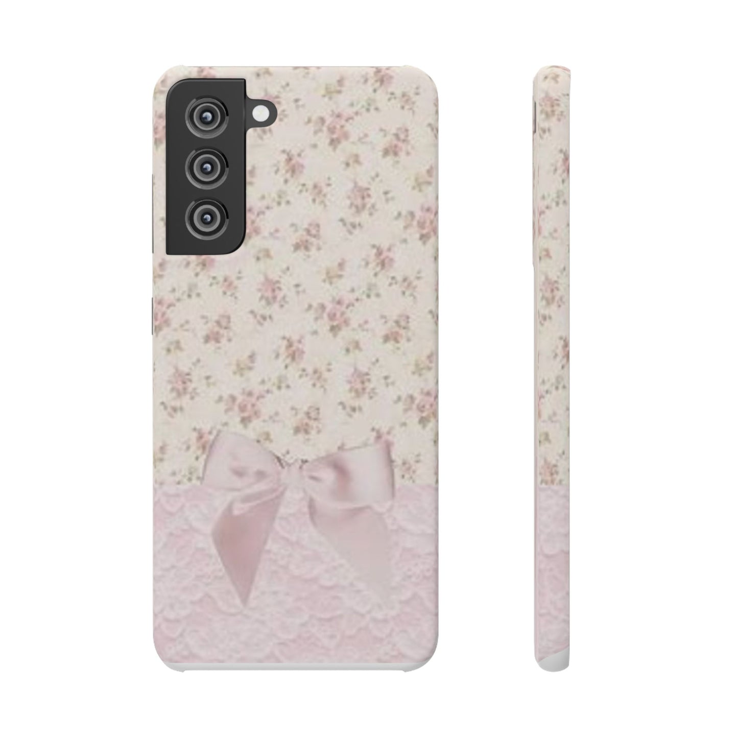 pink flower lace bow phone case