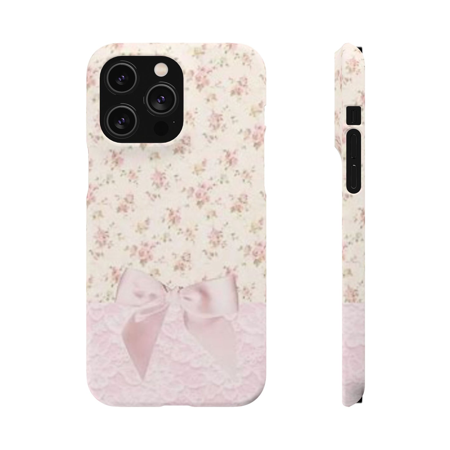 pink flower lace bow phone case