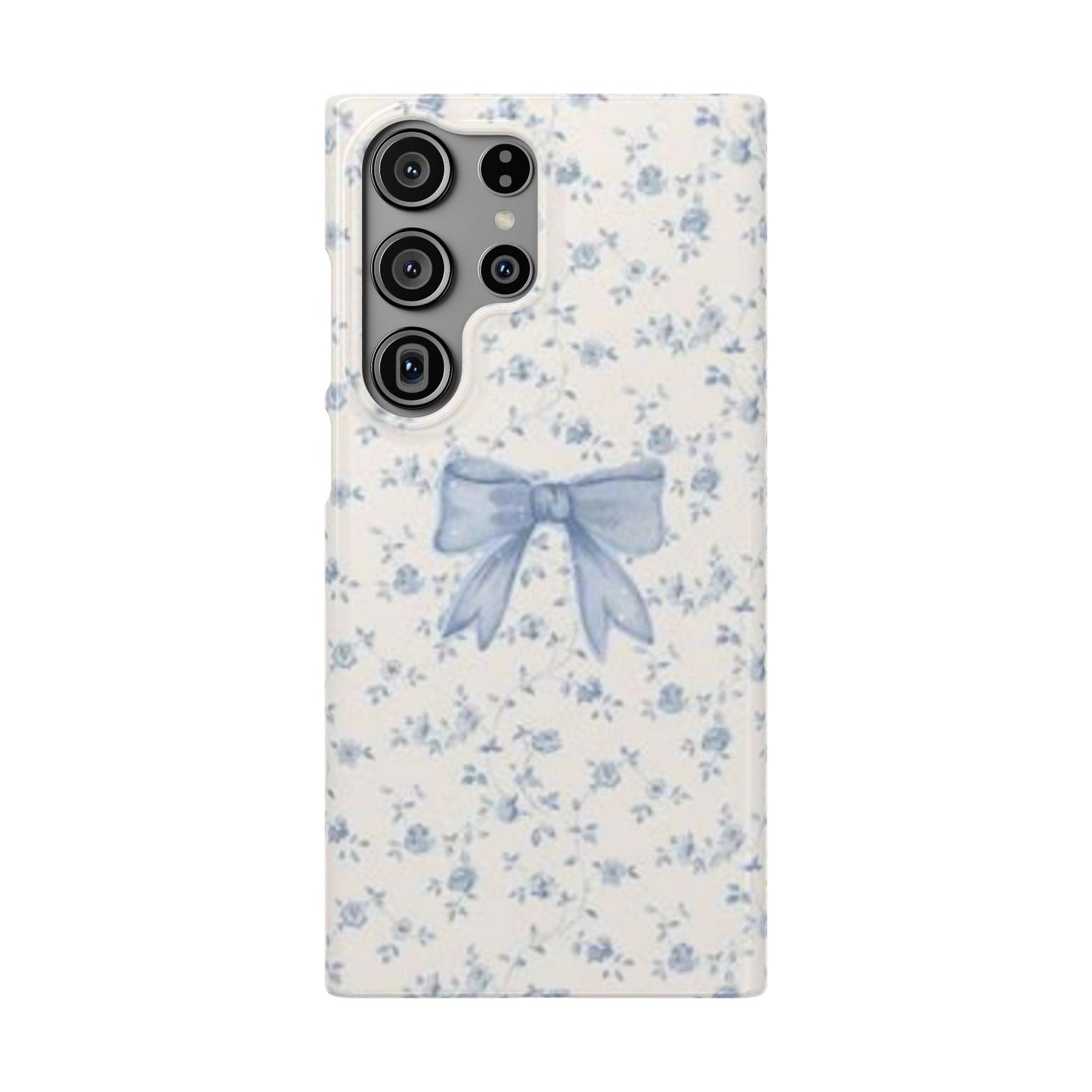 blue flowers and bow phone case