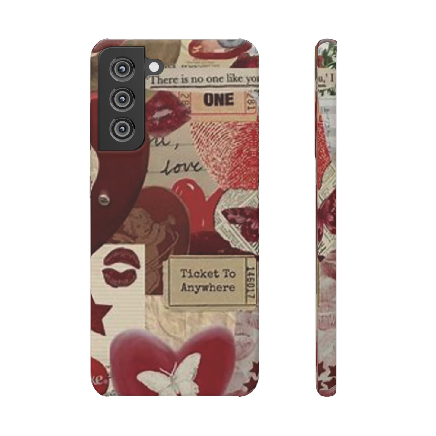 red collage phone case