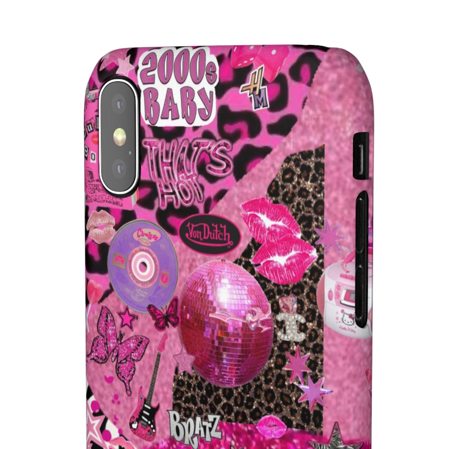 y2k trashy pink phone case