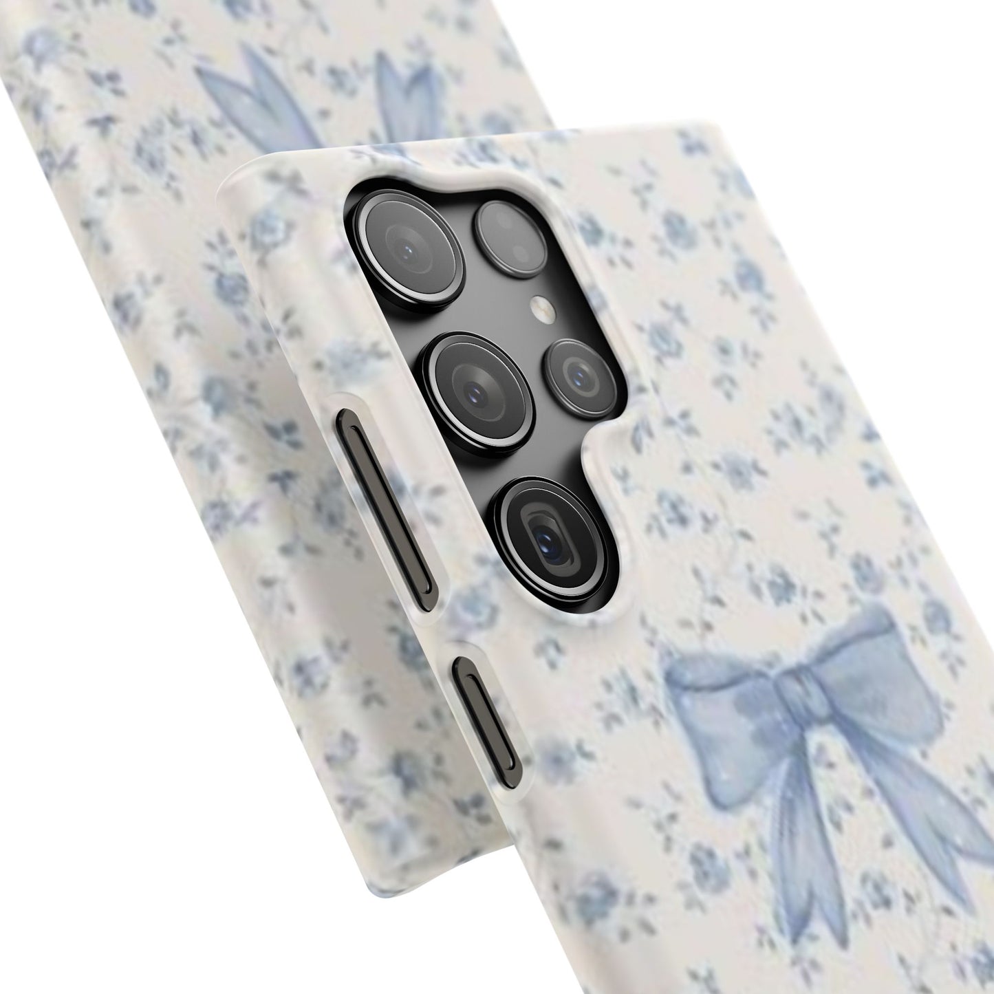 blue flowers and bow phone case