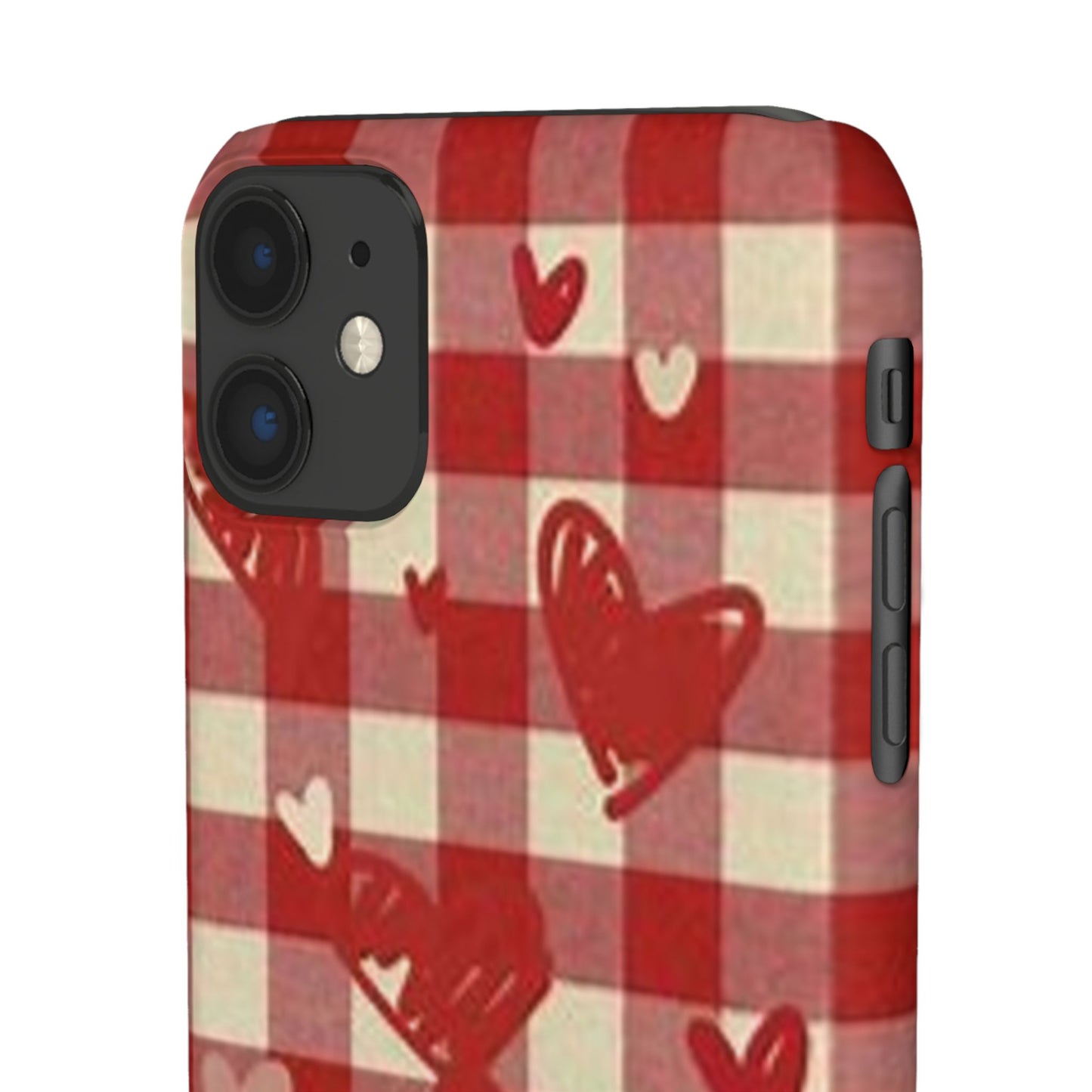 red plaid hearts phone case