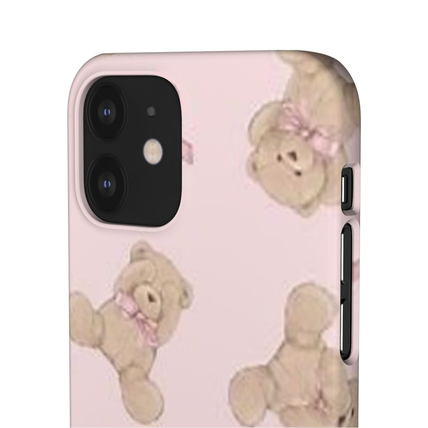 pink background teddy bear phone case