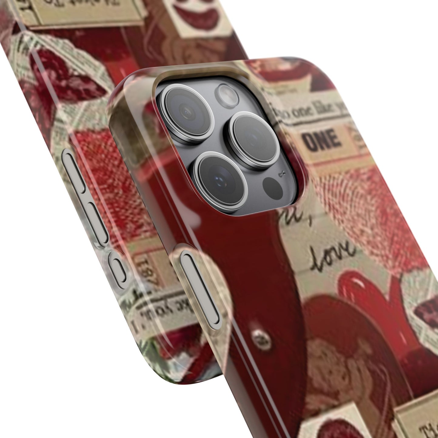 red collage phone case