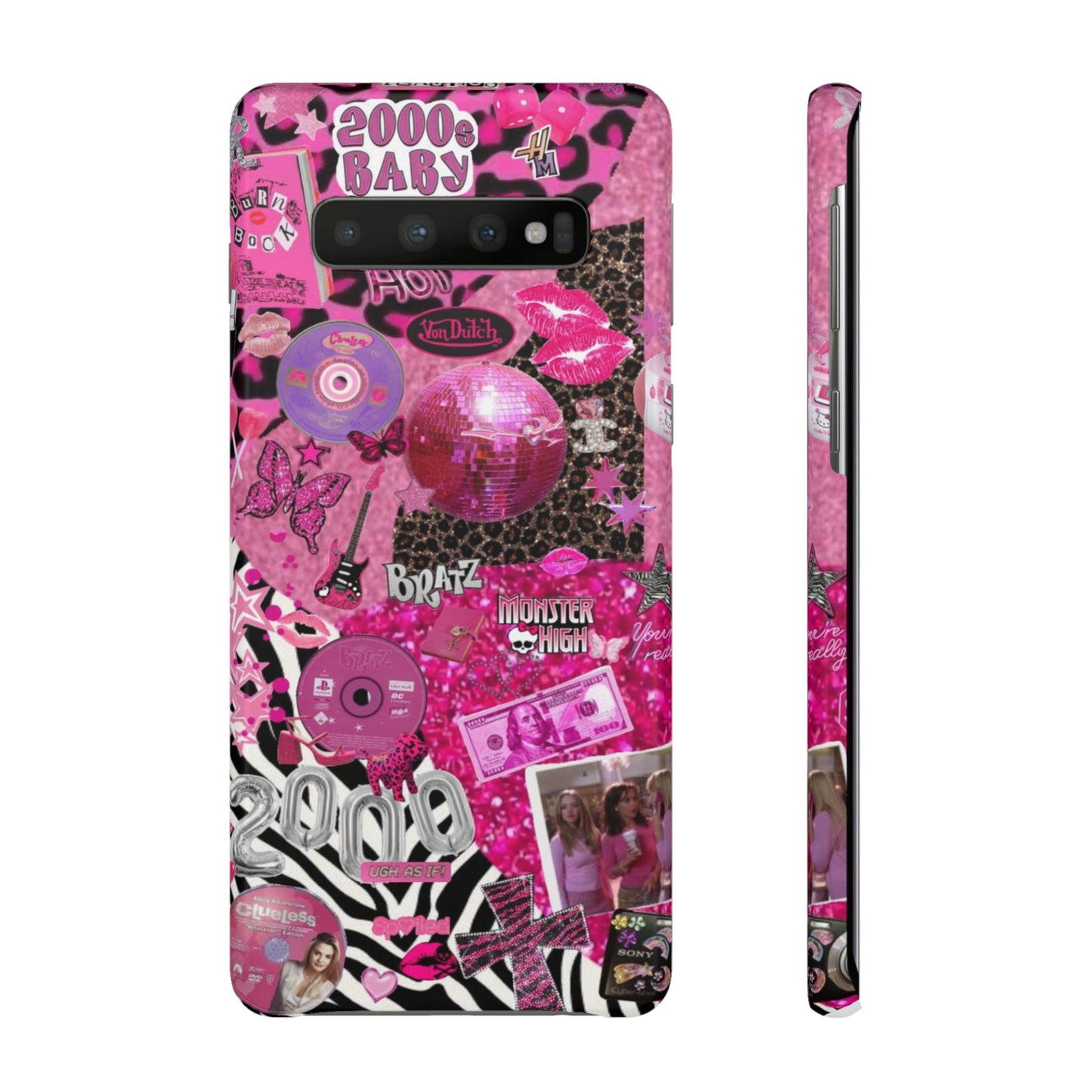 y2k trashy pink phone case