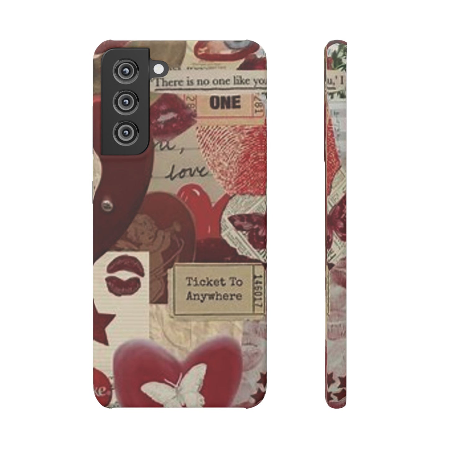 red collage phone case