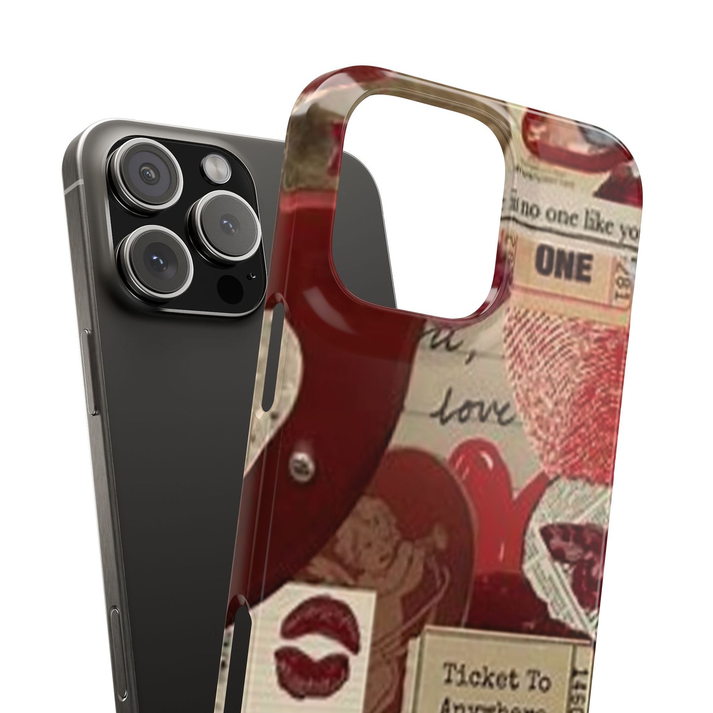 red collage phone case